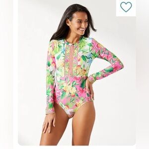 Tommy Bahama ORCHID GARDEN Half Zip long sleeve NWT